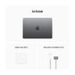 MacBook Air 13 inci M2 2022 space grey accessories package