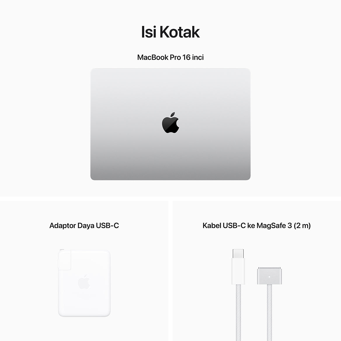 MacBook Pro M2 16 inci silver accessories